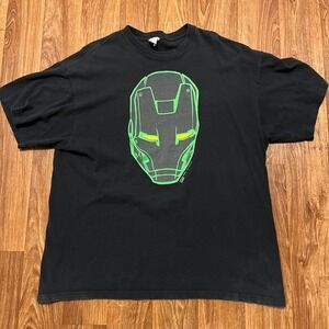 Vintage Marvel Iron Man Shirt Men 2XL Black Green Superhero Tony Stark